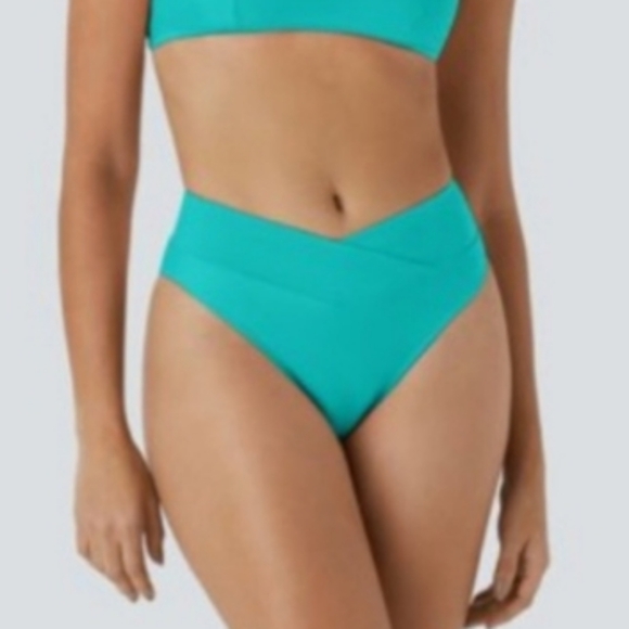 NEW HALARA  CROSS OVER  BIKINI teal green Size M top & bottom sold together - Picture 4 of 16